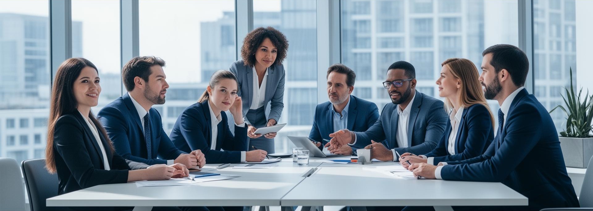 Professioneel team in moderne kantooromgeving